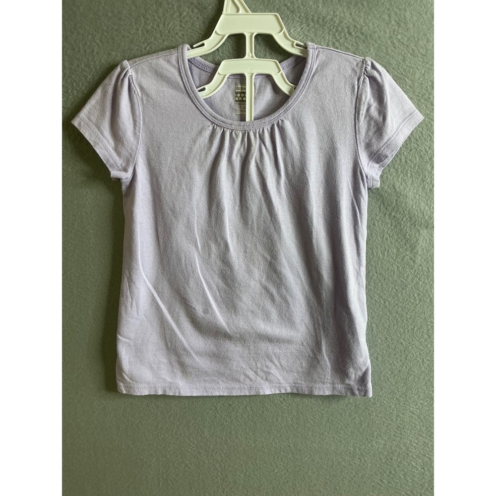 Old Navy Top Girls 5T‎ Purple Top Puff Sleeve Basic Tee Casual